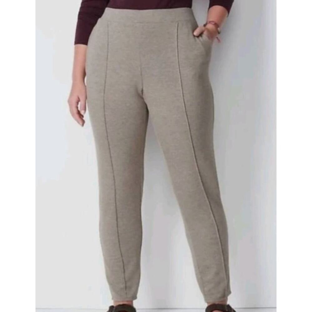 NWT J. Jill PureJill Tranquility Fleece Pants Womens Medium Tan Lounge MSRP $89